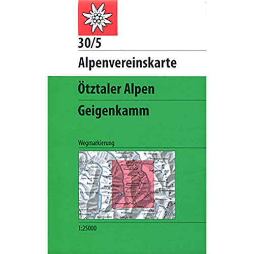 Imagen de archivo de DAV Alpenvereinskarte 30/5 tztaler Alpen Geigenkamm 1 : 25 000: Topographische Karte a la venta por medimops