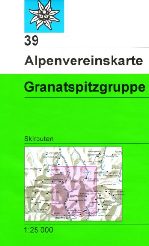 Imagen de archivo de DAV Alpenvereinskarte 39 Granatspitzgruppe 1 : 25 000 Skirouten a la venta por medimops