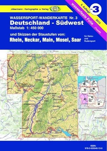 Beispielbild fr Jbermann Wassersport-Wanderkarten, Bl.3, Deutschland-Sdwest: Mit Skizzen der Staustufen von Rhein, zum Verkauf von medimops