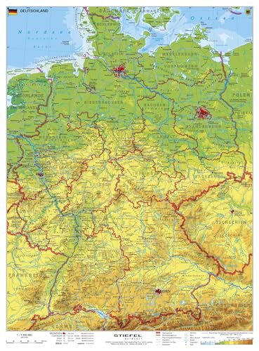 Beispielbild fr Deutschland, physisch 1 : 1 100 000. Wandkarte Kleinformat ohne Metallstbe zum Verkauf von Blackwell's