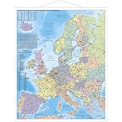 9783929627565: Europa Organisationskarte 1 : 3 600 000. Wandkarte Groformat mit Metallstben