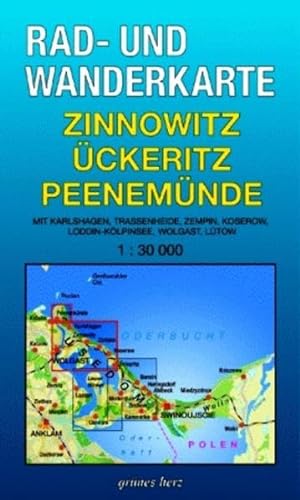 Zinnowitz, Ückeritz, Peenemünde 1 : 30 000 Rad- und Wanderkarte: Mit Karlshagen, Trassenheide, Kölpinsee, Loddin, Ückeritz