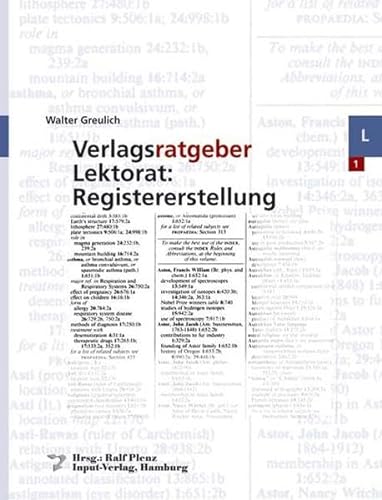 9783930961313: Verlagsratgeber Lektorat: Registererstellung