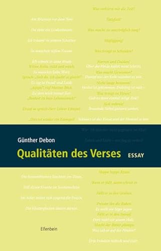 Qualitäten des Verses : Essay - Günther Debon
