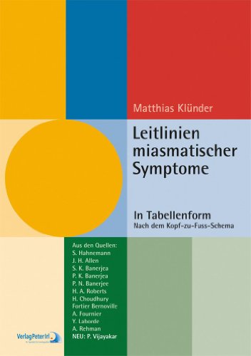 9783933666277: Leitlinien miasmatischer Symptome: In Tabellenform nach dem Kopf-zu-Fuss-Schema