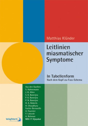 9783933666277: Leitlinien miasmatischer Symptome: In Tabellenform nach dem Kopf-zu-Fuss-Schema (Livre en allemand)