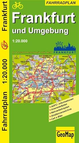 Beispielbild fr Stadtplan Frankfurt Radplan 1:20 000: ADFC-Informationen. Innenstadtplan. Stadtumgebungskarte. Nahve zum Verkauf von medimops