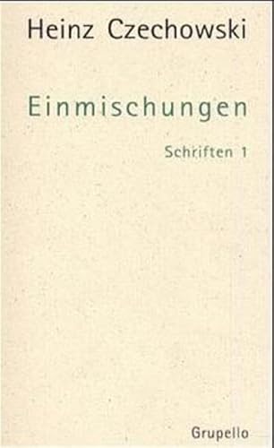 9783933749468: Czechowski, H: Schriften 1