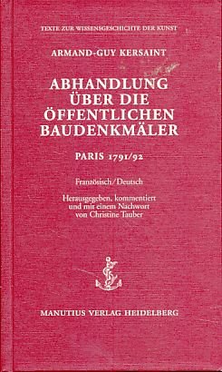 9783934877795: Kersaint, A: Abhandlung ber die ffentlichen Baudenkmler