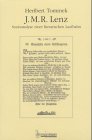 Beispielbild fr J. M. R. Lenz: Sozioanalyse einer literarischen Laufbahn zum Verkauf von Antiquarius / Antiquariat Hackelbusch