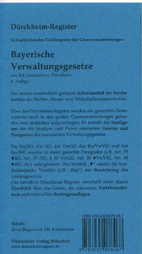 9783935078467: Ziegler-Tremel: Landesgesetze Bayern (2010), 102 bedruckte Griffregister
