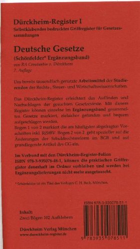 9783935078511: SCHNFELDER ERGNZUNGSBAND Griffregister Nr. 511:, 51 selbstklebende, bedruckte Griffregister. !!! Die Neuauflage 2014 ist lieferbar unter ISBN 978 3 86453 043 2 !!!