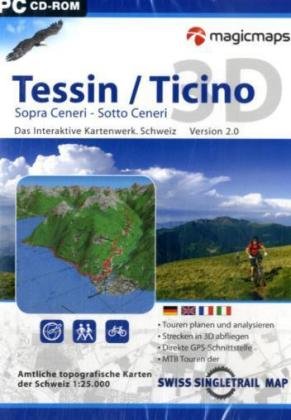 Tessin / Ticino 3D. Sopra Ceneri - Sotto Ceneri. 1: 50.000 Amtliche topographische Karte. DVD-ROM fÃ¼r Windows 2000/XP