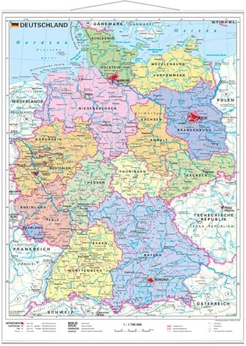 9783935794527: Deutschland politisch. Wandkarte mit Metallleiste