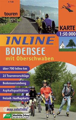 9783935806091: Inline Bodenseeregion mit Oberschwaben 1 : 50 000 / 1 : 100 000: Inline-Tourenkarte. 25 Tourenvorschlge. Bodenseerundweg. Asphaltqualitten