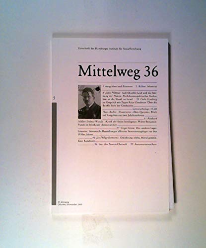 Formen der Erinnerung Mittelweg 36, Heft 5 Oktober/November 2005 - Müller, Reinhard, Gregor Streim und Erdmut Wizisla