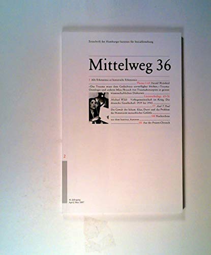 9783936096316: Traumadiskurs: Mittelweg 36, Zeitschrift des Hamburger Instituts fr Sozialforschung, Heft 2/2007