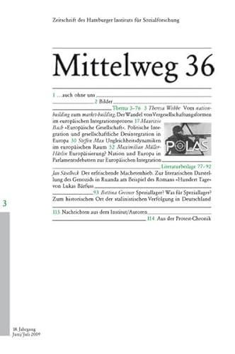9783936096446: Europische Gesellschaft? Mittelweg 36, Zeitschrift des Hamburger Instituts fr Sozialforschung, Heft 3/2009