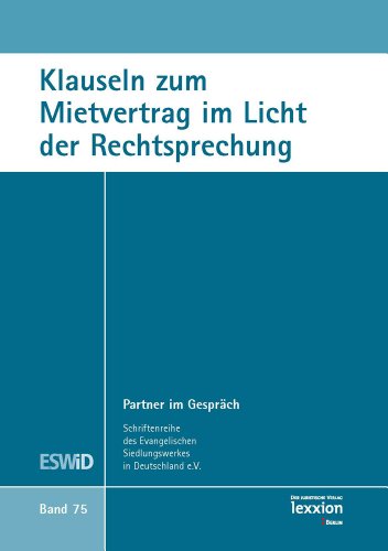 9783936232967: Klauseln Zum Mietvertrag Im Licht Der Rechtsprechung (Schriftenreihe Partner Im Gesprach) (German Edition)