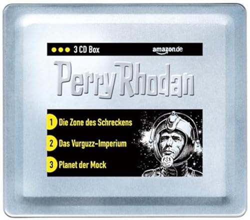 Beispielbild fr Perry Rhodan. 3 CD Box. Die Zone des Schreckens. Das Vurguzz-Imperium. Planet der Mock. Hrbuch. Sonderedition. [Diese Sonderedition enthlt neben 3 CDs und Booklet noch ein Triple-Portrait von Perry Rhodan, Gucky und Reginald Bull aus der Feder des herausragenden Illustrators Ertugrul Edirne, als zweifarbige Serigrafie auf Holografie-Folie gedruckt]. zum Verkauf von Rhein-Hunsrck-Antiquariat Helmut Klein