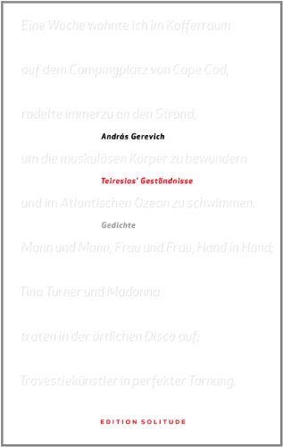 Beispielbild fr Teiresias' Gestndnisse: Gedichte (Reihe Literatur) zum Verkauf von Leserstrahl  (Preise inkl. MwSt.)
