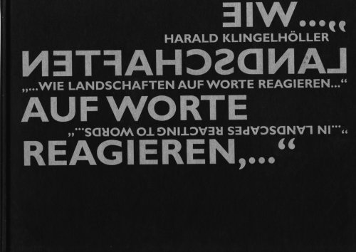 9783937295381: Wie Landschaften auf Worte reagieren. In landscapes reacting to words.