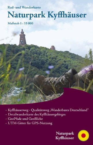 Stock image for Naturpark Kyffhuser 1 : 33 000: Rad- und Wanderkarte mit Detailwanderkarte des Kyffhusergebirges for sale by medimops