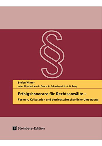 9783938062227: Winter, S: Erfolgshonorare fr Rechtsanwlte