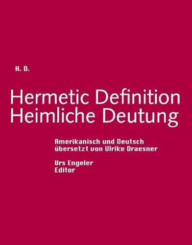 9783938767115: Hermetic Definition. Heimliche Deutung: Gedichte Amerikanisch und Deutsch