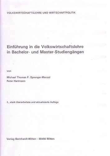 9783939203957: Einfhrung in Volkswirtschaftslehre: (keine Auslieferung ber den Buchhandel) - Sprenger-Menzel, Michael Thomas P.