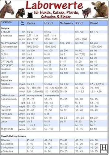 Laborwerte für Hunde, Katzen, Pferde, Schweine, Rinder