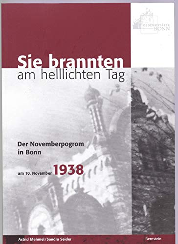 9783939431466: Sie brannten am helllichten Tag: Der Novemberpogrom in Bonn am 10. November 1938