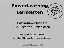 9783939658344: BWL 100 Begriffe & Definitionen. PowerLearning. Lernkarten: 100 Lernkarten