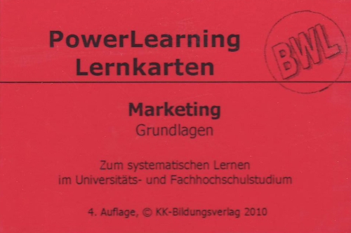 9783939658351: BWL. Marketing. PowerLearning Lernkarten: Grundlagen. 100 Lernkarten