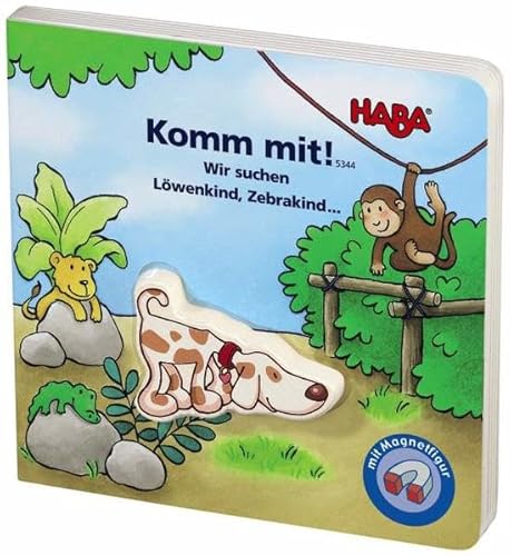 Stock image for Komm mit! Wir suchen Lwenkind, Zebrakind . . ., m. Magnetfigur for sale by medimops