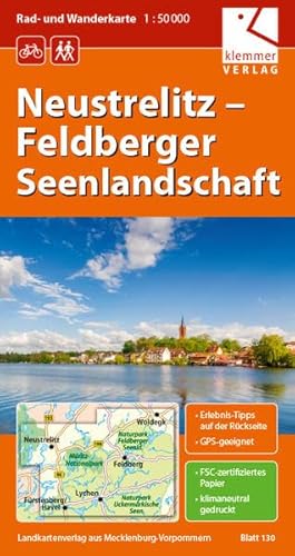 Beispielbild fr Neustrelitz - Feldberger Seenlandschaft 1 : 50 000 Rad- und Wanderkarte: GPS geeignet, Erlebnis-Tipps auf der Rckseite zum Verkauf von medimops