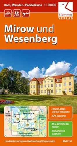 Rad-, Wander- und Paddelkarte Mirow und Wesenberg: Maßstab 1:50.000, GPS geeignet, Touren-Tipps auf der Rückseite