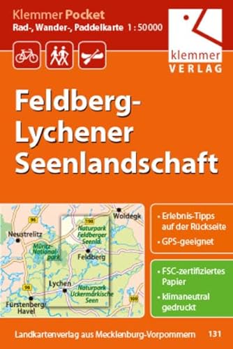 Stock image for Klemmer Pocket Rad-, Wander- und Paddelkarte Felberg-Lychener Seenlandschaft: Mastab 1:50.000, GPS geeignet, Freizeit-Tipps auf der Rckseite for sale by medimops