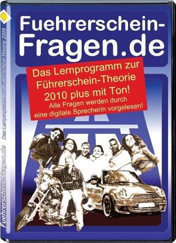 Fuehrerschein-Fragen.de CD-ROM 2010 mit Ton: Das Lernprogramm zur Führerscheinfragen-Theorie vertont mit virtueller Sprecherin. Lernprogramm auf CD-Rom für Windows 2000, ME, XP, Vista und Windows 7 - Biedermann, Klaus