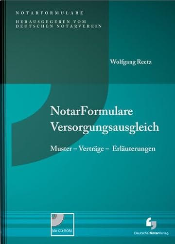 9783940645296: NotarFormulare Versorgungsausgleich: Erluterungen - Muster - Vereinbarungen