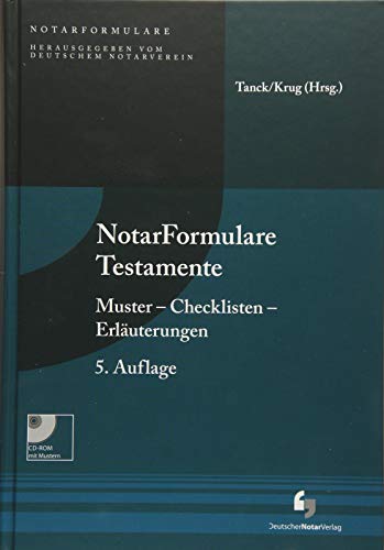 9783940645999: NotarFormulare Testamente: Muster - Checklisten - Erluterungen