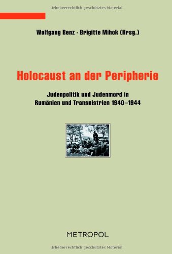 Stock image for Holocaust an der Peripherie: Judenpolitik und Judenmord in Rumnien und Transnistrien, 1940 1944 von Wolfgang Benz Brigitte Mihok Mariana Hausleitner Juliane Wetzel Armin Heinen Radu Ioanid Hannelore Baier Die rumnische Geschichtsschreibung hat sich nach dem Zweiten Weltkrieg lange Zeit mehrheitlich darauf berufen, dass das Land quasi von den Deutschen besetzt gewesen sei. Damit gingen die Grueltaten auf das Konto der Nationalsozialisten. Die volle historische Wahrheit ist freilich komplizierter: Das mit NS-Deutschland verbndete Land lie die Juden rumnischer Nationalitt im Kerngebiet Rumniens unbehelligt, vertrieb und mordete aber die Juden in den neu gewonnenen Landesteilen Bukowina und Bessarabien erbarmungslos. Die Beitrge des Sammelbandes ber den Holocaust in Rumnien basieren auf einer internationalen Konferenz des Zentrums fr Antisemitismusforschung im Jahr 2008. Die Autoren sind renommierte Holocaustforscher aus Rumnien, Grobritannien, den USA und Deutschland, die ve for sale by BUCHSERVICE / ANTIQUARIAT Lars Lutzer