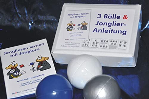 9783940965295: 3 Blle & Jonglier-Anleitung(blau, wei, silber)