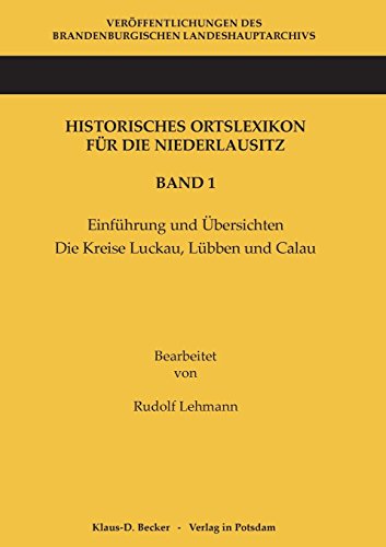 9783941919891: Historisches Ortslexikon fr die Niederlausitz. Band 1