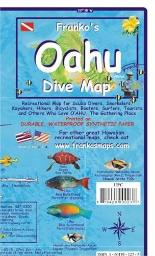 9783943119022: Franko Map Oahu Dive Map: Activity Guides of Favorite Things to See and Do, Waterproof. Recreational Map for Scuba Divers, Snorkelers, Kayakers, ... Others Who Love O'ahu, The Gathering Place