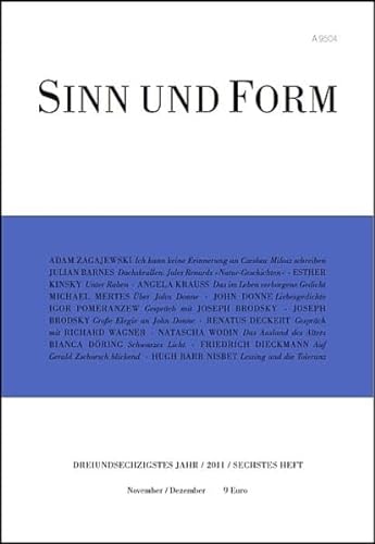 9783943297027: Sinn und Form 6/2011 (Sinn und Form: Beitrge zur Literatur)