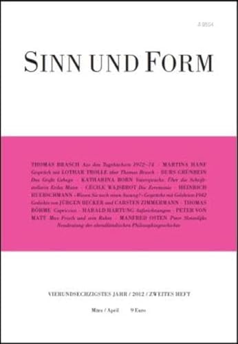 Stock image for Sinn und Form 2/2012 for sale by medimops