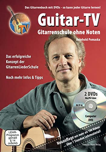 Stock image for Guitar-TV: Gitarrenschule ohne Noten: Das Gitarrenbuch mit 2 DVDs - So kann jeder Gitarre lernen! for sale by medimops