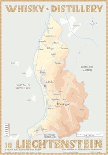 Imagen de archivo de Whisky Distillery Liechtenstein - Tasting Map 24x34cm Laminierte Karte der Whisky-Destillerie Telsington in Liechtenstein a la venta por Buchpark