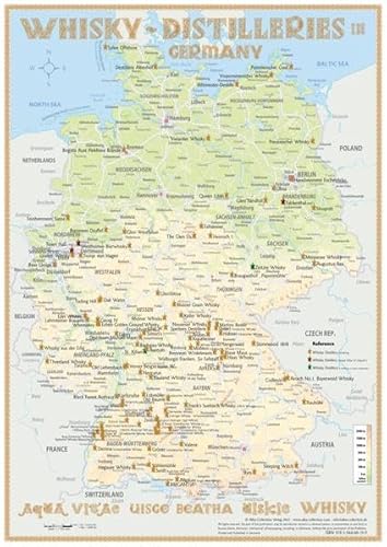 9783944148199: Whisky Distilleries Germany Poster 60 x 42cm: Landkarte der Whisky-Destillerien in Deutschland